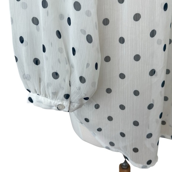 Joe Fresh Blouse Womens White Block
Polka Dot Sheer 3/4 Sleeve Size XL - Picture 7 of 8